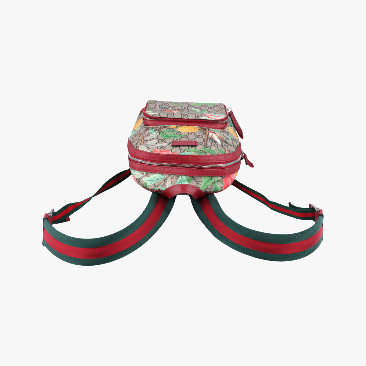 Pre-owned Gucci GG Supreme Tian beige×Multicolour PVC coated canvas×Leather 427042 backpack/rucksack | stylenewstar