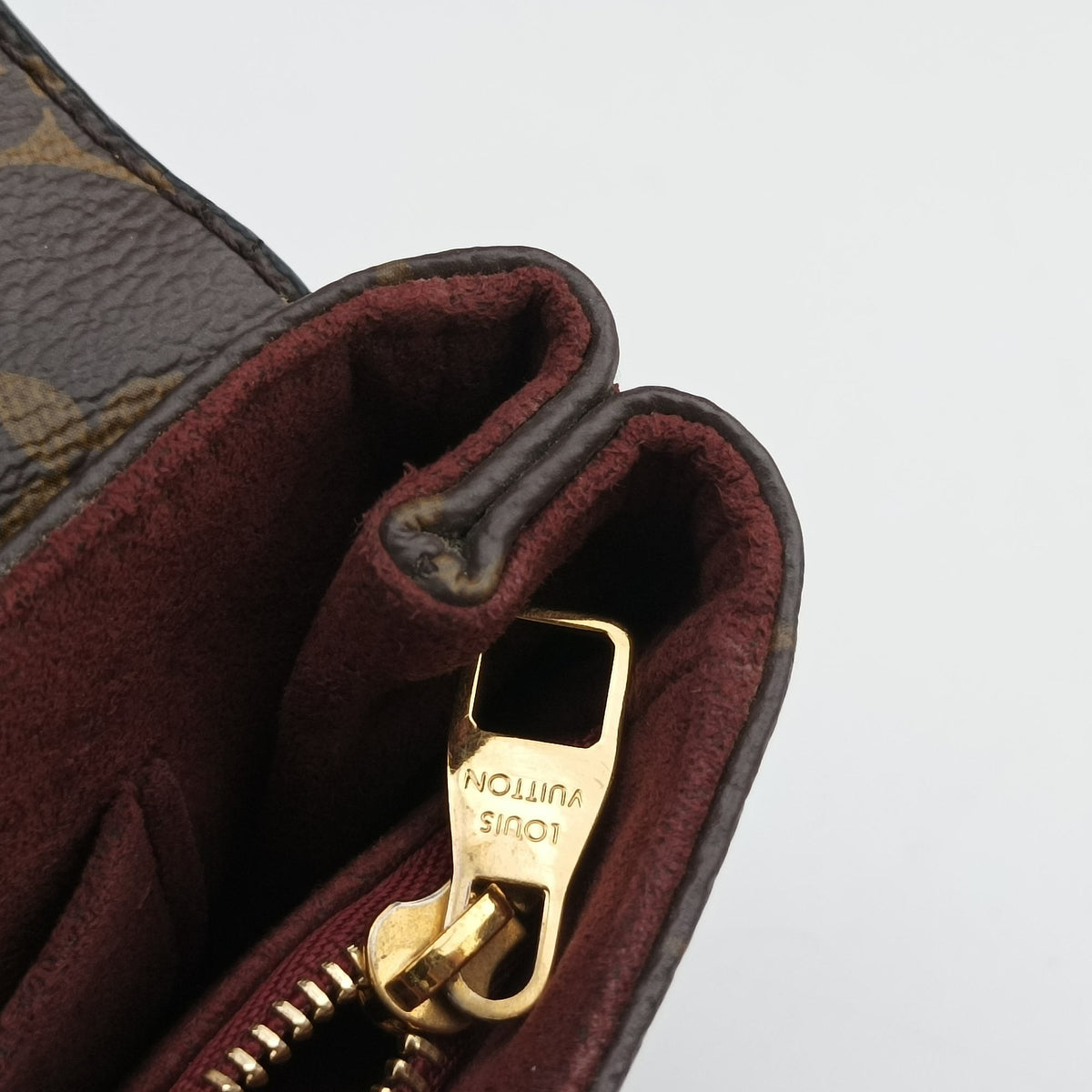 Pre-owned Louis Vuitton SAINT PLACIDE brown×Bordeaux Monogram Canvas×calf leather M43715 shoulderbag | stylenewstar