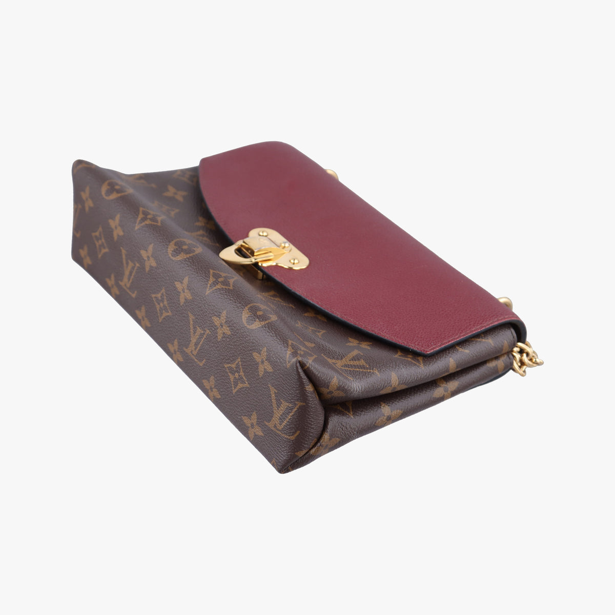 Pre-owned Louis Vuitton SAINT PLACIDE brown×Bordeaux Monogram Canvas×calf leather M43715 shoulderbag | stylenewstar
