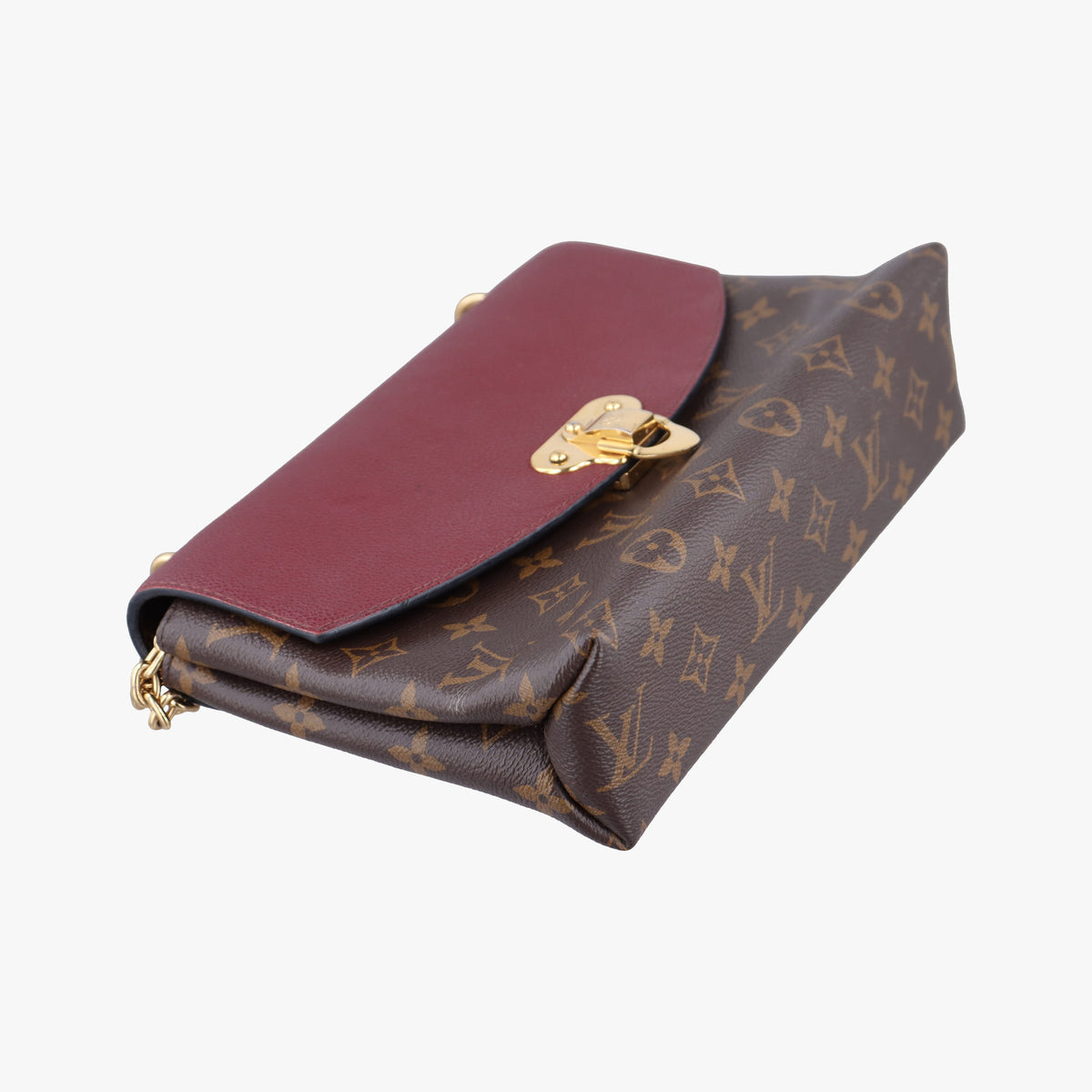 Pre-owned Louis Vuitton SAINT PLACIDE brown×Bordeaux Monogram Canvas×calf leather M43715 shoulderbag | stylenewstar