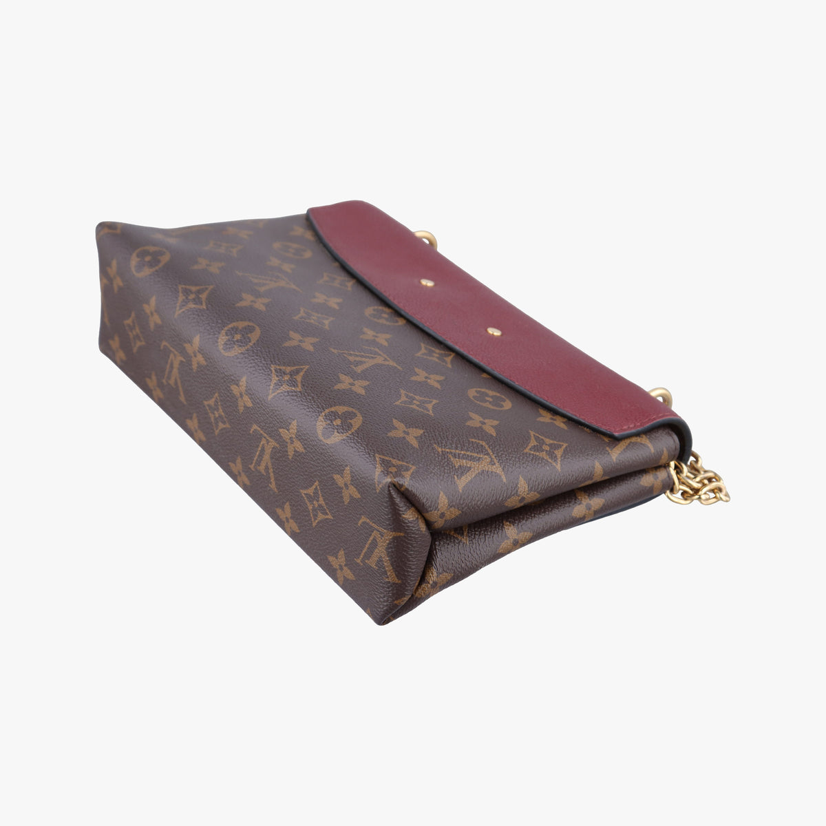 Pre-owned Louis Vuitton SAINT PLACIDE brown×Bordeaux Monogram Canvas×calf leather M43715 shoulderbag | stylenewstar