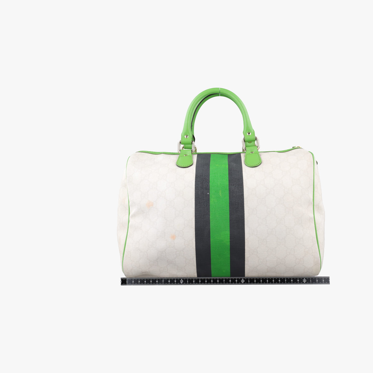 Pre-owned Gucci UNICEF Joy Green x White x Black PVC coated canvas 189895 handbag | stylenewstar