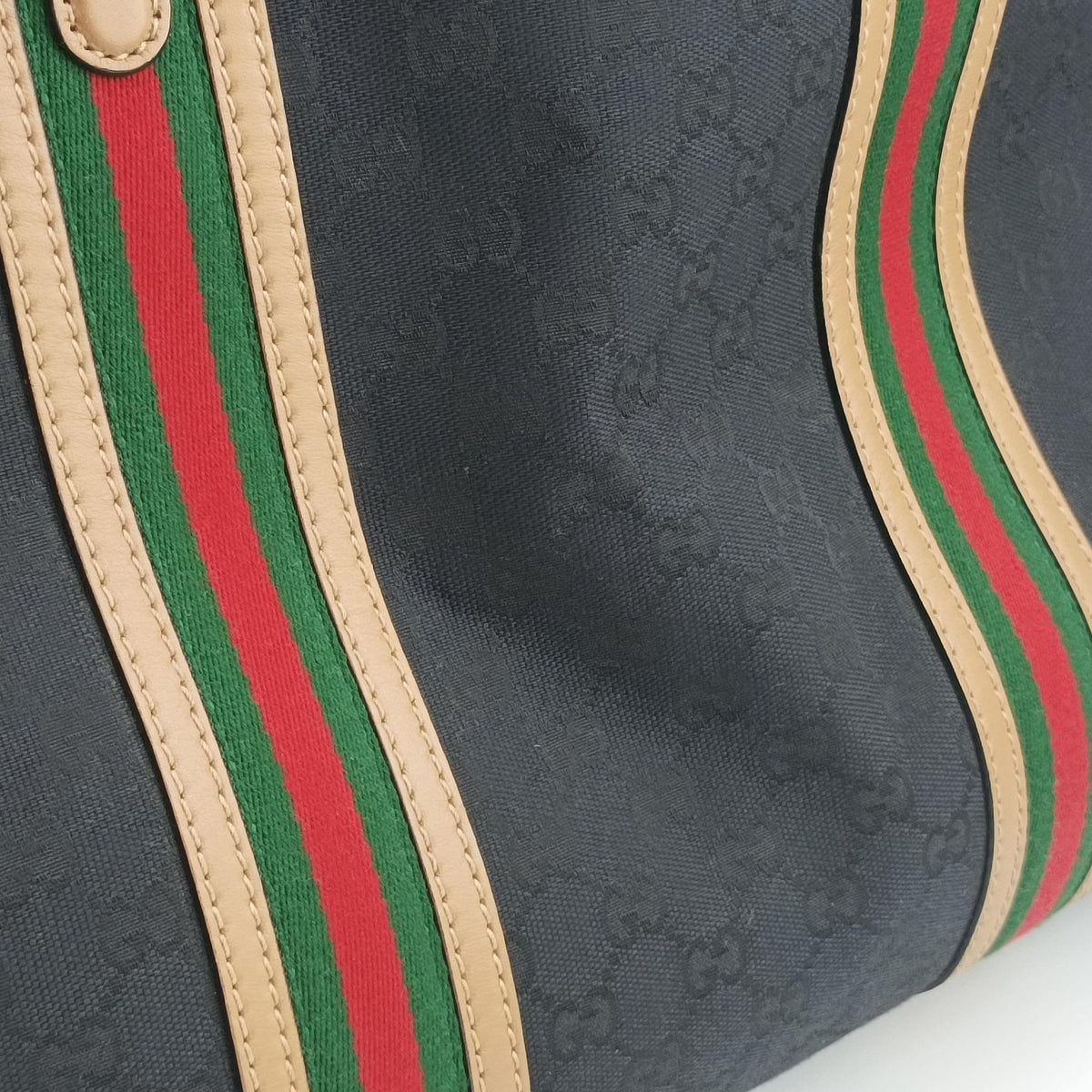 Pre-owned Gucci Ophidia Black×Brown canvas×leather 715773 shoulderbag | stylenewstar