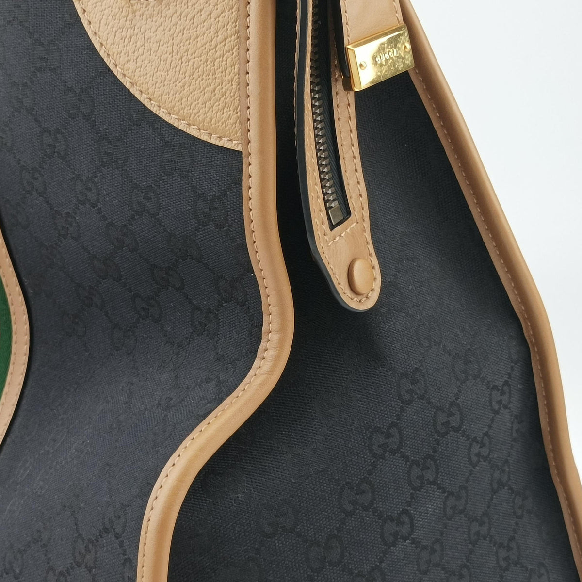 Pre-owned Gucci Ophidia Black×Brown canvas×leather 715773 shoulderbag | stylenewstar