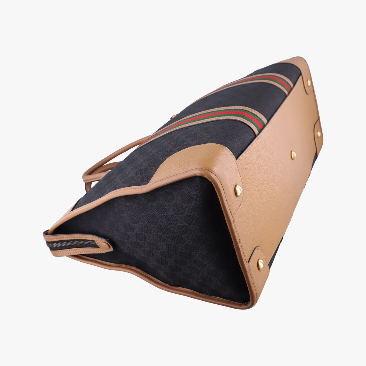 Pre-owned Gucci Ophidia Black×Brown canvas×leather 715773 shoulderbag | stylenewstar
