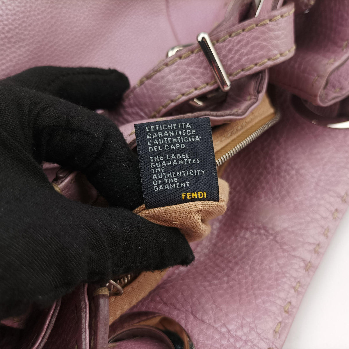 Secondhand Fendi Selleria Pomodorino Pink Leather 8BR595 handbag | stylenewstar