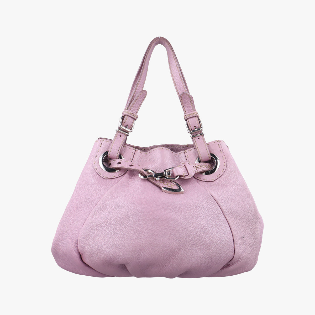 Secondhand Fendi Selleria Pomodorino Pink Leather 8BR595 handbag | stylenewstar