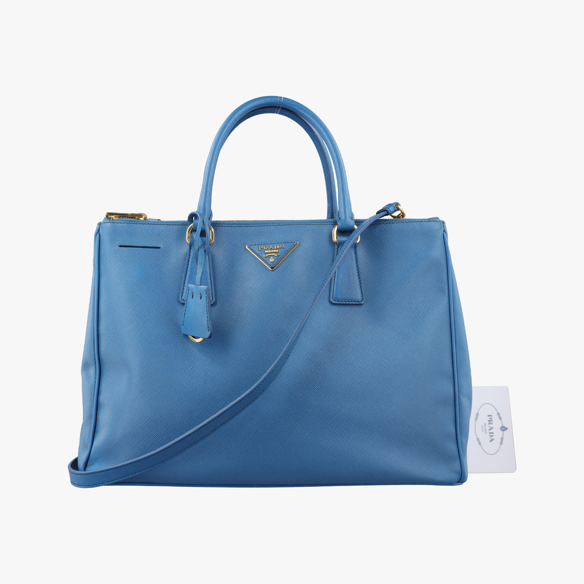 Pre-owned Prada Galleria Blue SAFFIANO Leather BN1786 shoulderbag | stylenewstar