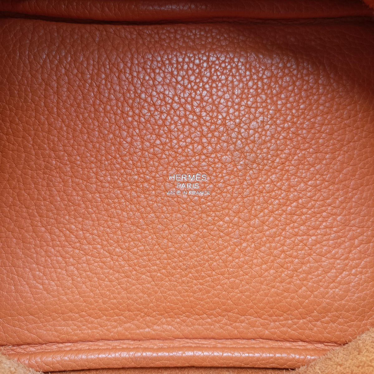 Pre-owned Hermes Picotin Lock Orange Taurillon Clemence  handbag | stylenewstar