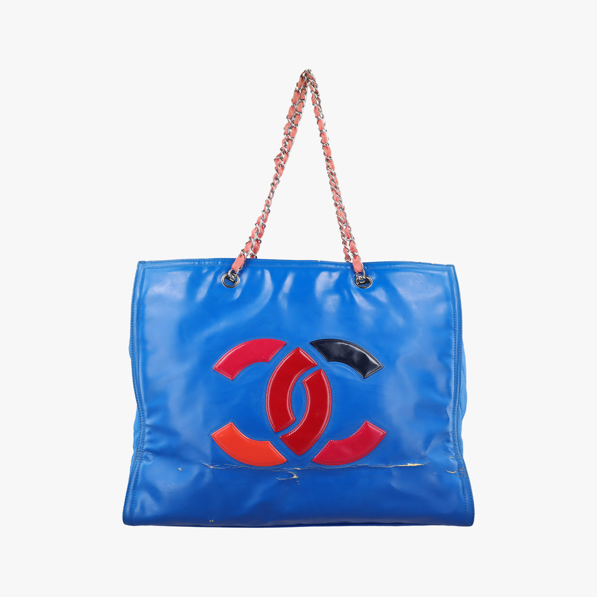 Vintage Chanel Cocomark Shopping Blue Patent Leather  shoulderbag | stylenewstar