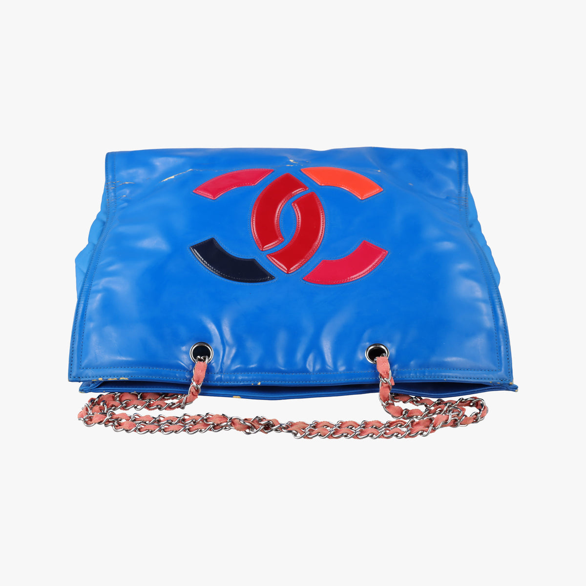Vintage Chanel Cocomark Shopping Blue Patent Leather  shoulderbag | stylenewstar