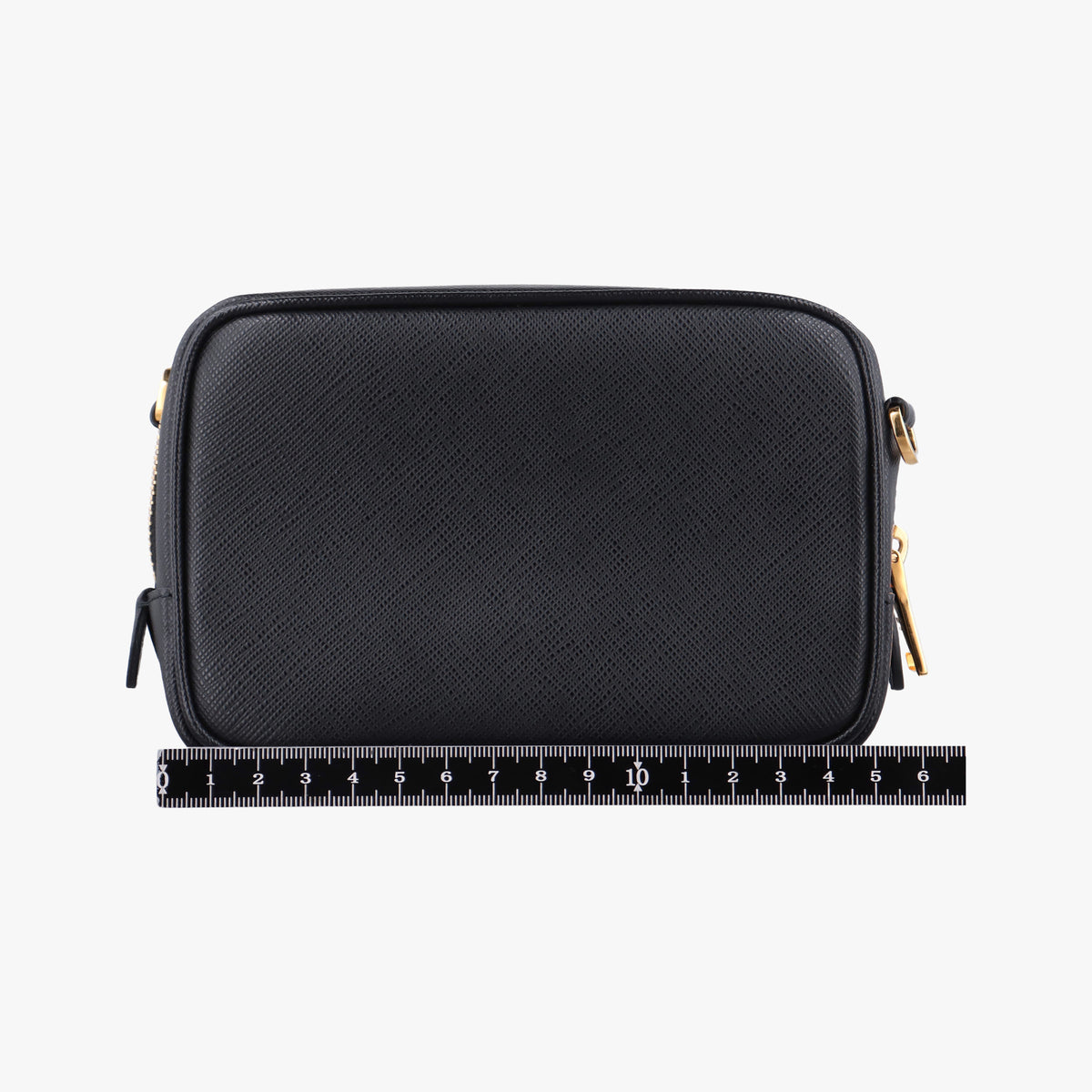 Pre-owned Prada Ribbon Mini Pochette Black SAFFIANO Leather 1NF674 clutchbag | stylenewstar