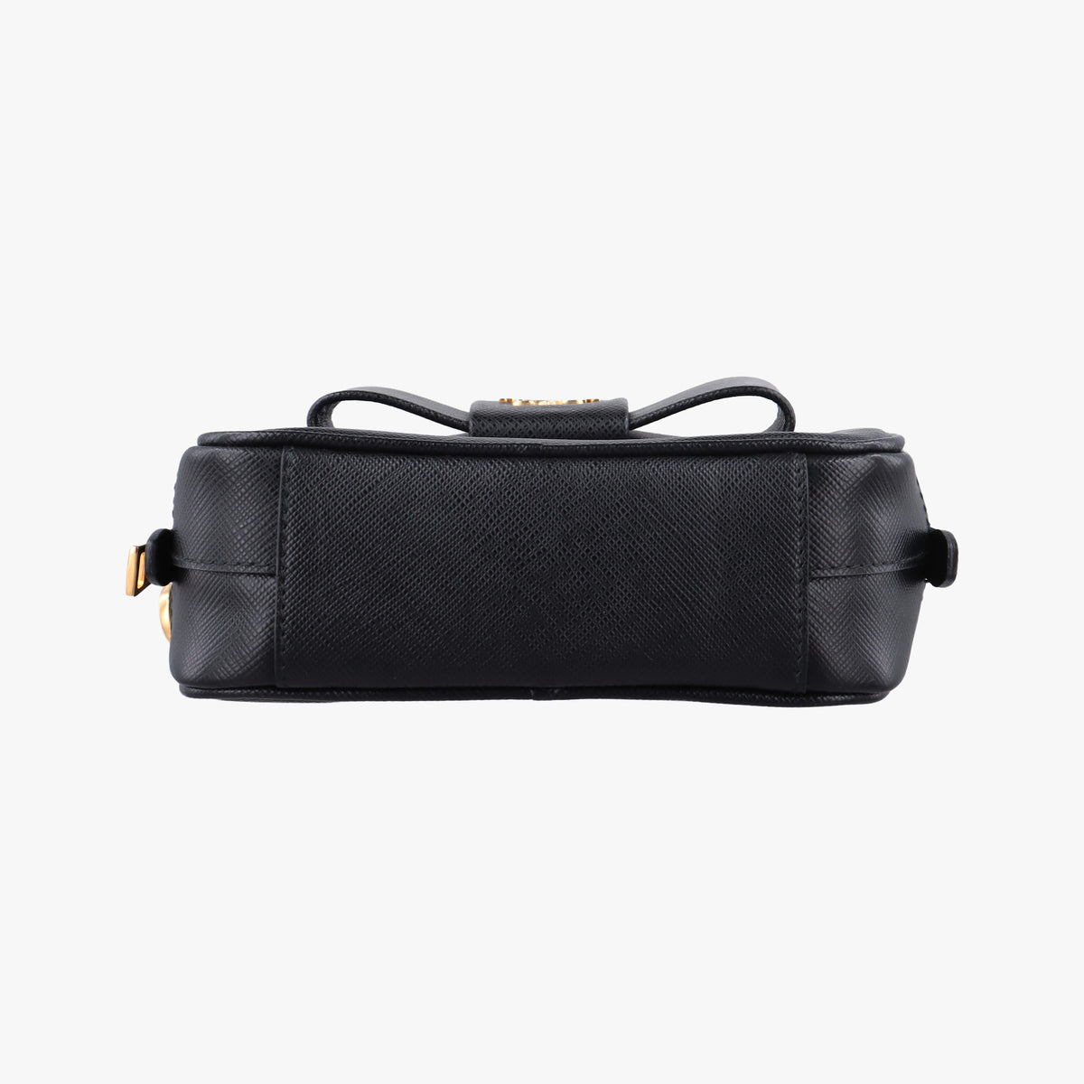 Pre-owned Prada Ribbon Mini Pochette Black SAFFIANO Leather 1NF674 clutchbag | stylenewstar