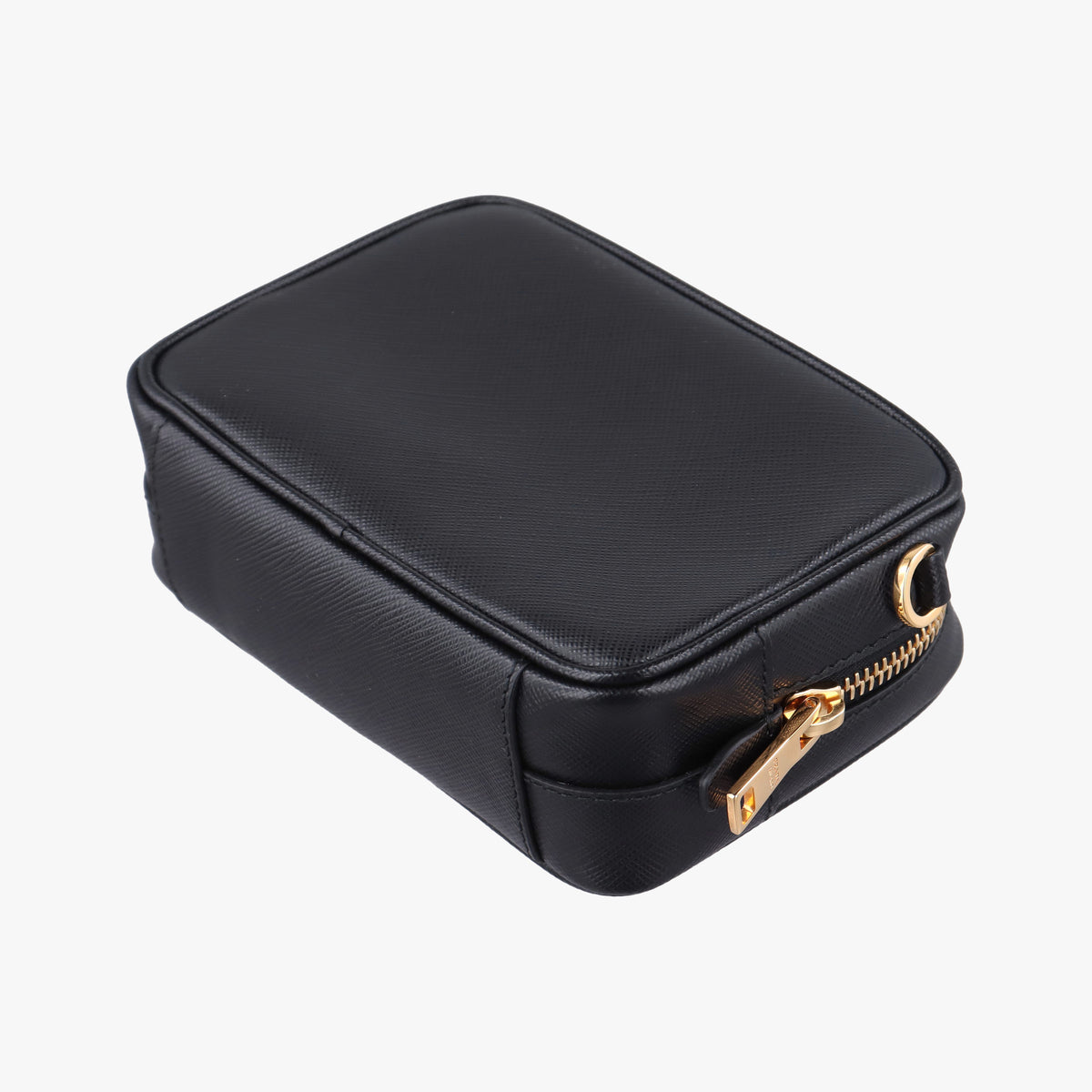 Pre-owned Prada Ribbon Mini Pochette Black SAFFIANO Leather 1NF674 clutchbag | stylenewstar