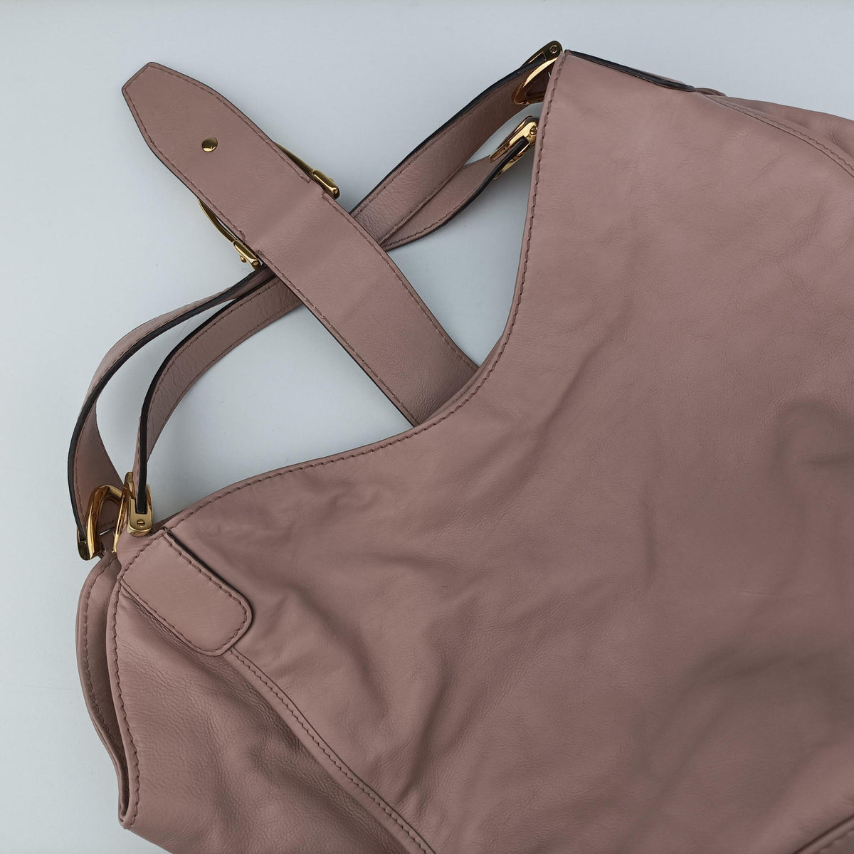 Pre-owned Gucci Soft Stirrup Pink Leather 296856 shoulderbag | stylenewstar