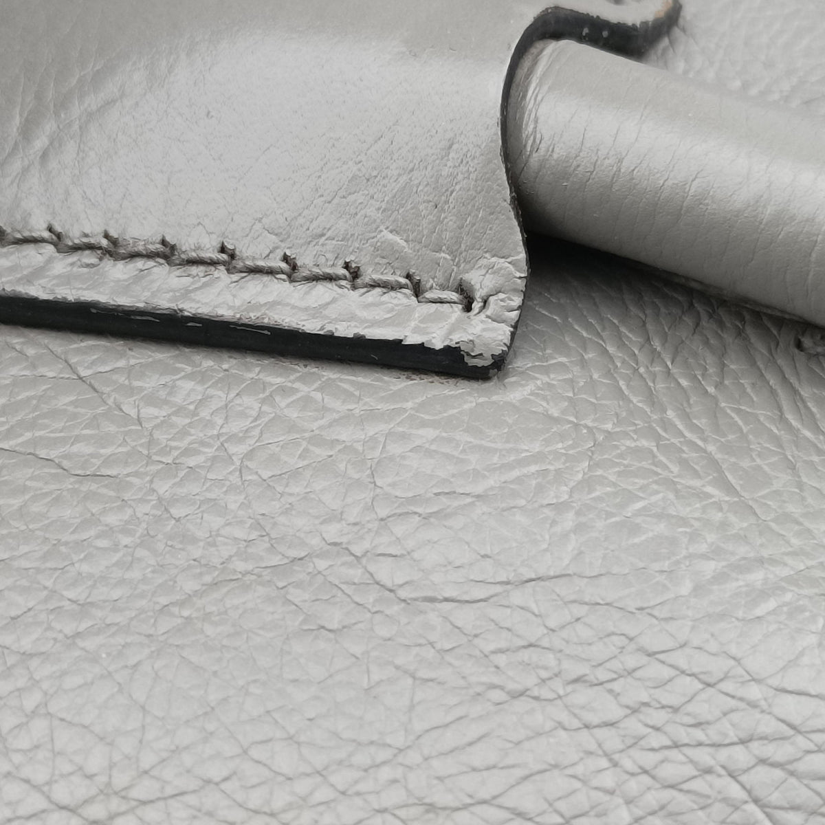 Pre-owned Prada Glace Twin Pocket Tote Grey leather B2625M handbag | stylenewstar