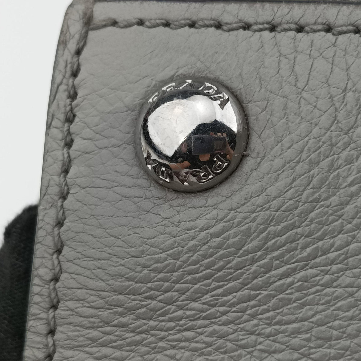 Pre-owned Prada Glace Twin Pocket Tote Grey leather B2625M handbag | stylenewstar
