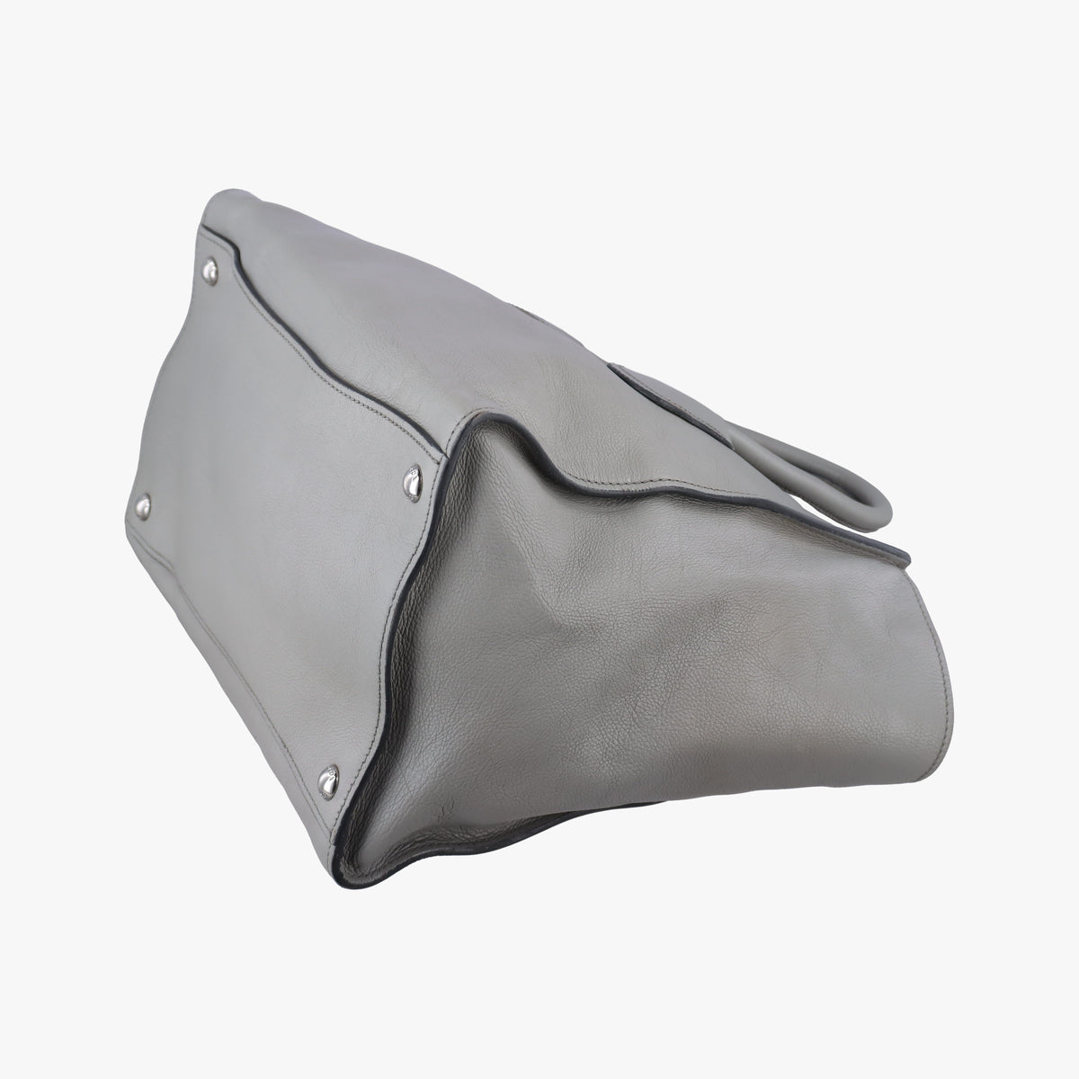 Pre-owned Prada Glace Twin Pocket Tote Grey leather B2625M handbag | stylenewstar