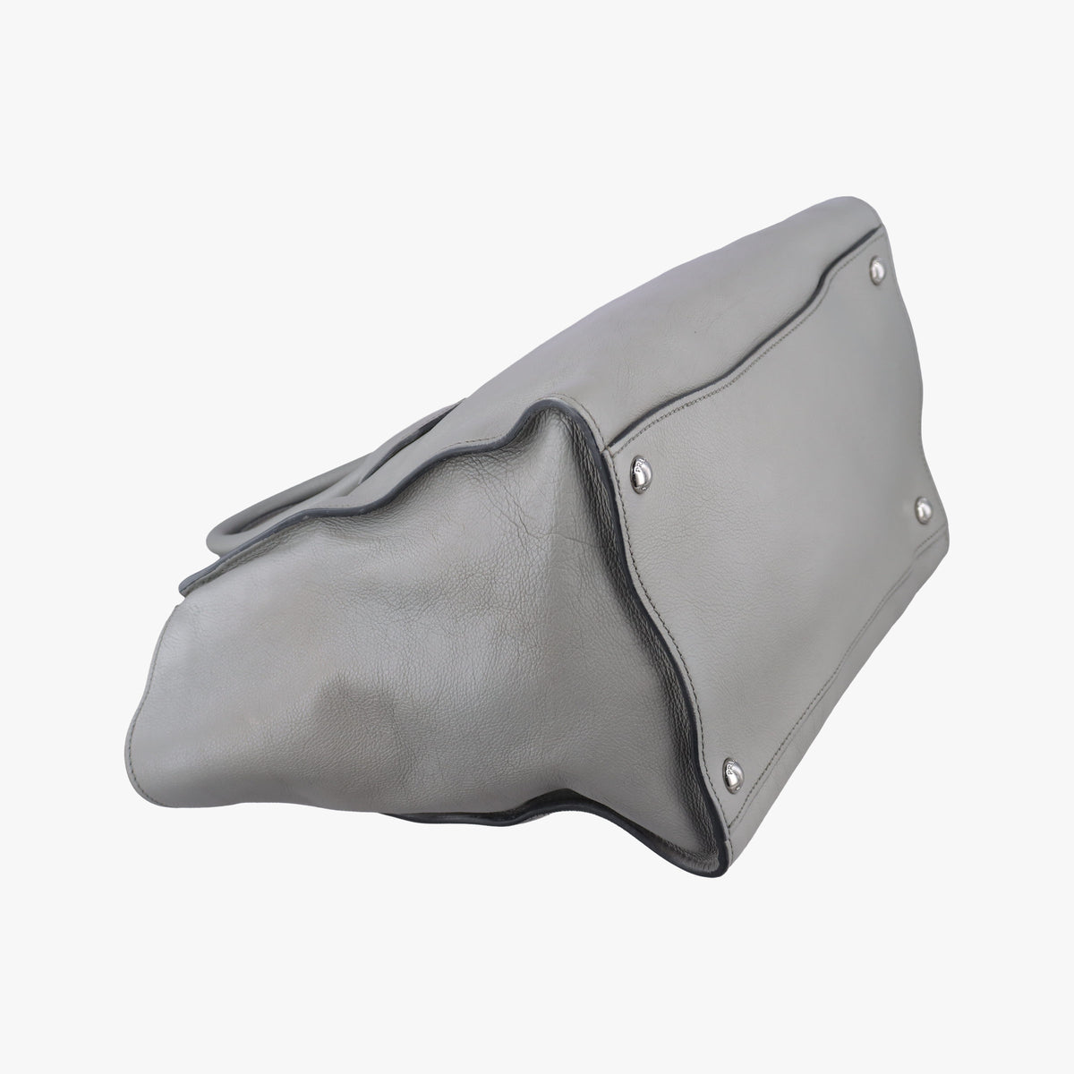 Pre-owned Prada Glace Twin Pocket Tote Grey leather B2625M handbag | stylenewstar