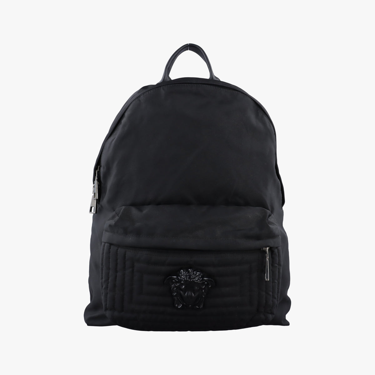 Secondhand VERSACE La Medusa Black nylon  backpack/rucksack | stylenewstar