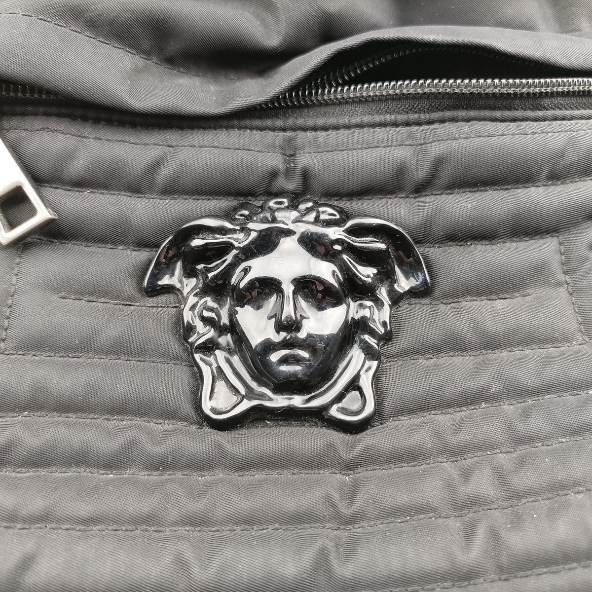 Secondhand VERSACE La Medusa Black nylon  backpack/rucksack | stylenewstar