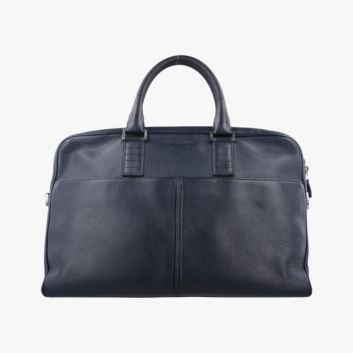 Pre-owned Dior Homme Zip Briefcase Navy leather  shoulderbag | stylenewstar