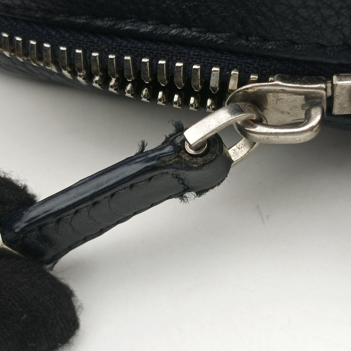 Pre-owned Dior Homme Zip Briefcase Navy leather  shoulderbag | stylenewstar