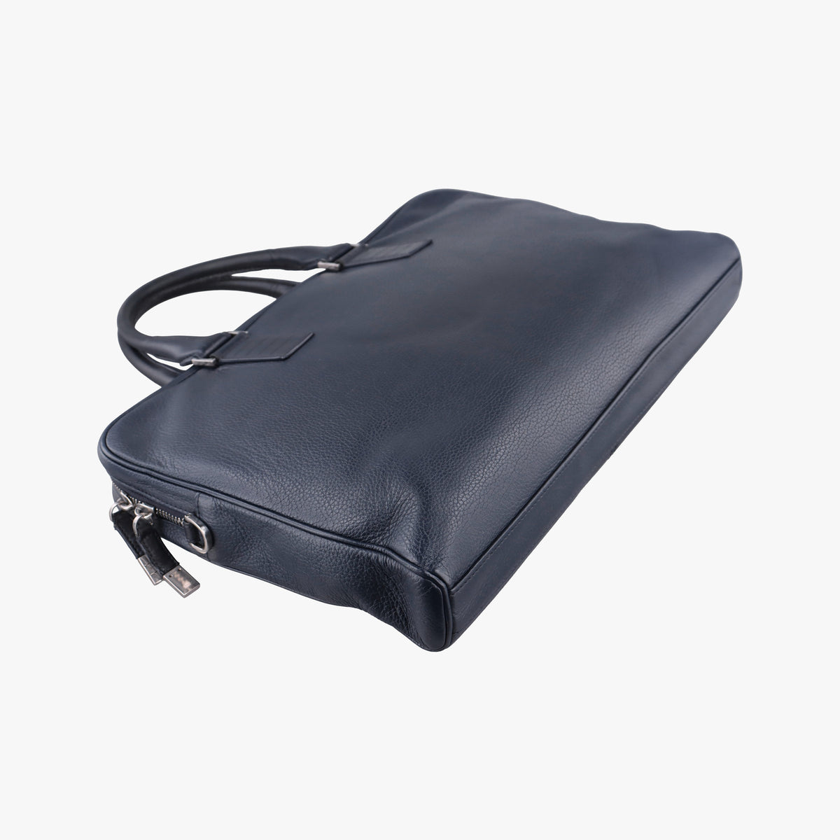 Pre-owned Dior Homme Zip Briefcase Navy leather  shoulderbag | stylenewstar