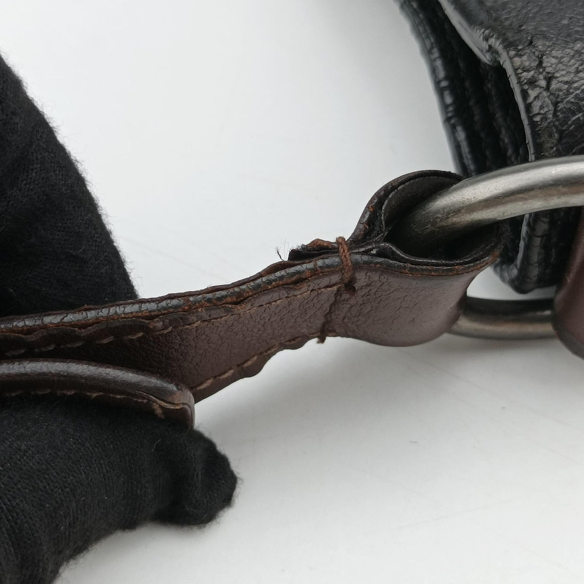 Pre-owned Prada Logo Black Leather VA0802 shoulderbag | stylenewstar