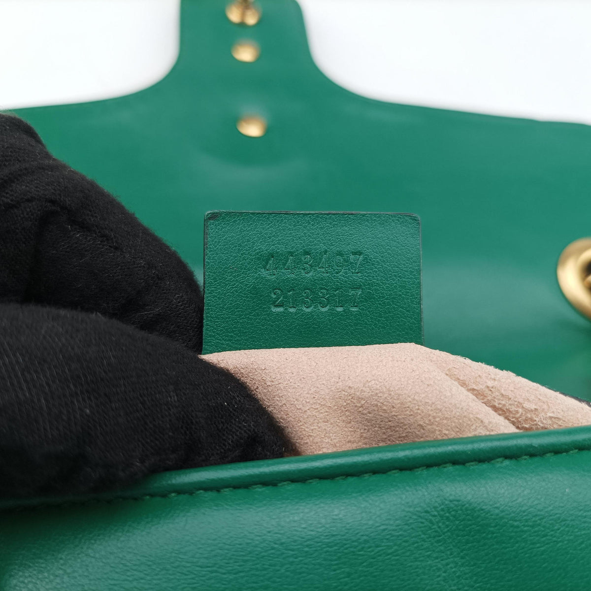 Pre-owned Gucci GG Marmont Green Leather 443497 shoulderbag | stylenewstar