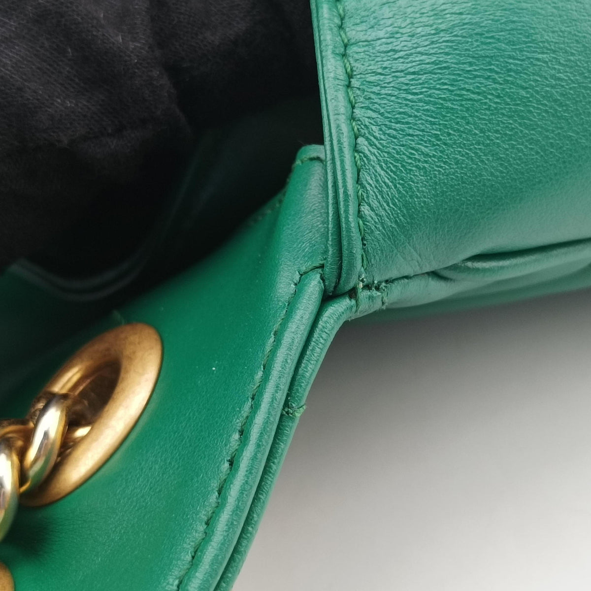 Pre-owned Gucci GG Marmont Green Leather 443497 shoulderbag | stylenewstar