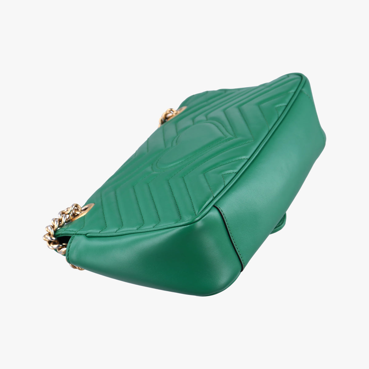 Pre-owned Gucci GG Marmont Green Leather 443497 shoulderbag | stylenewstar
