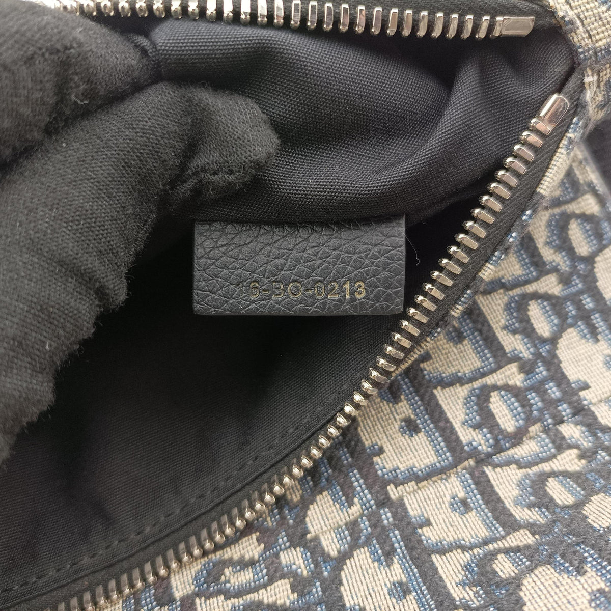 Vintage Christian Dior saddle Navy Jacquard×Leather  bum bag/waist bag | stylenewstar