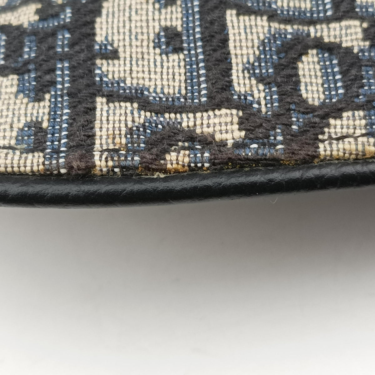 Vintage Christian Dior saddle Navy Jacquard×Leather  bum bag/waist bag | stylenewstar