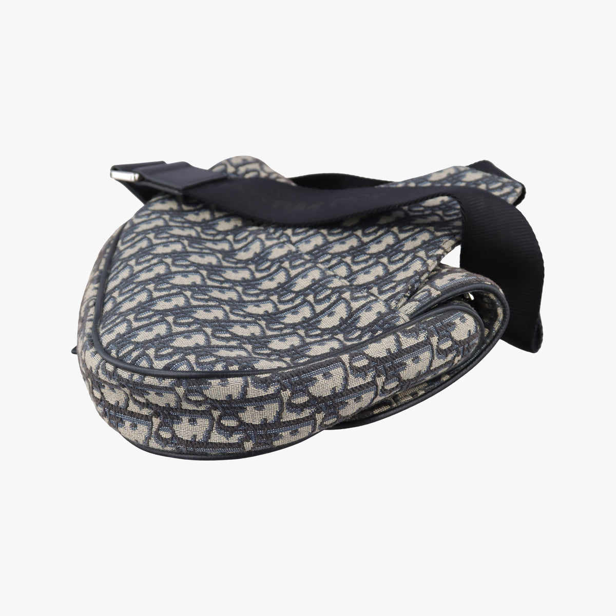 Vintage Christian Dior saddle Navy Jacquard×Leather  bum bag/waist bag | stylenewstar