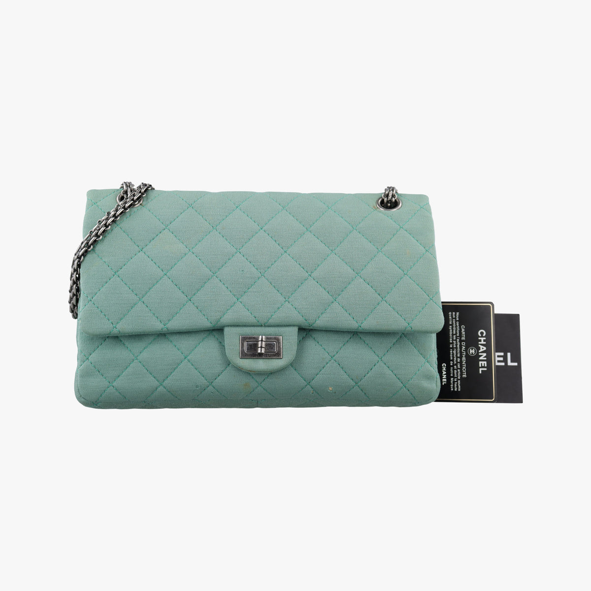 Secondhand Chanel 2.55 Matelasse Green Fabric A66985 shoulderbag | stylenewstar
