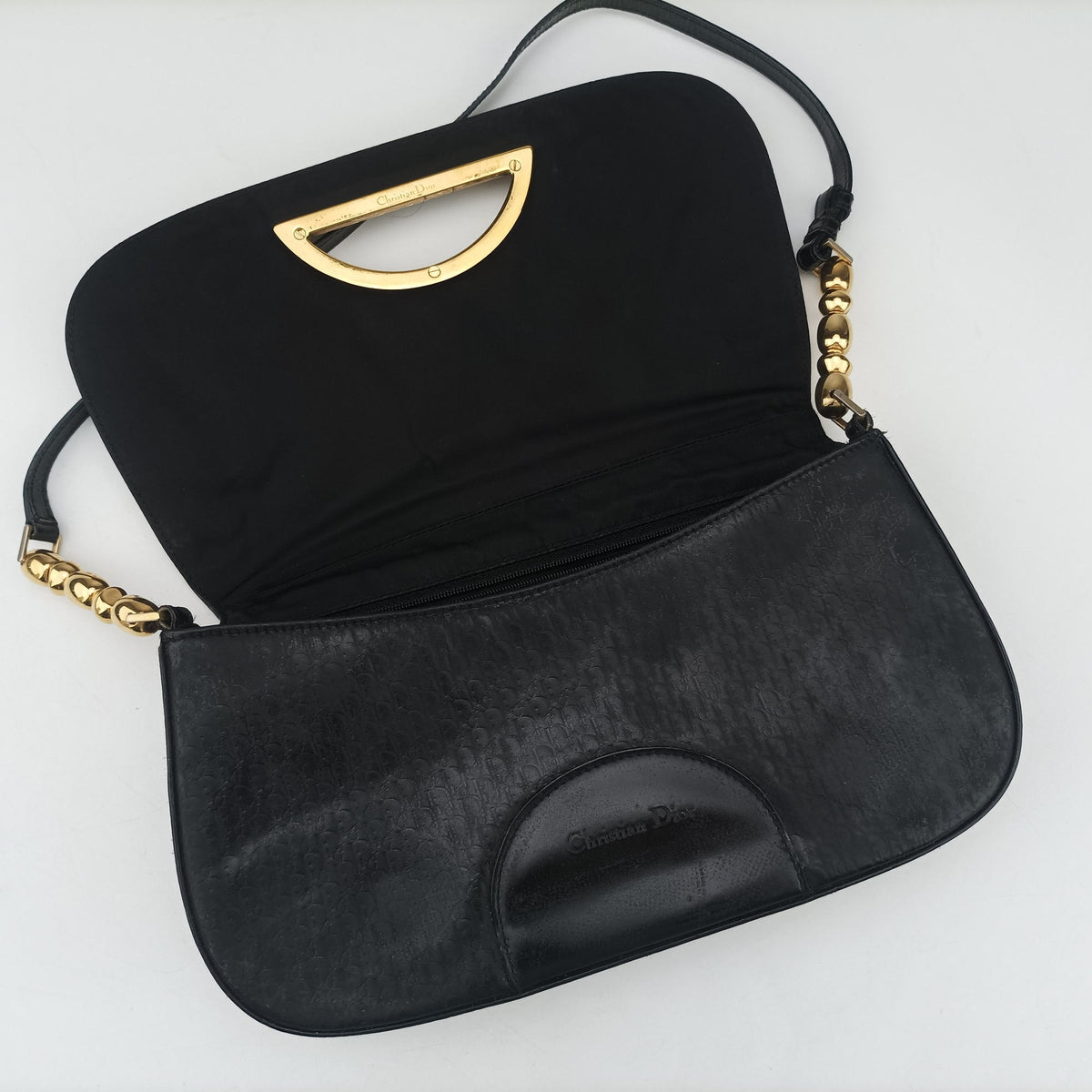Vintage Christian Dior Malice pearl Black patent  shoulderbag | stylenewstar