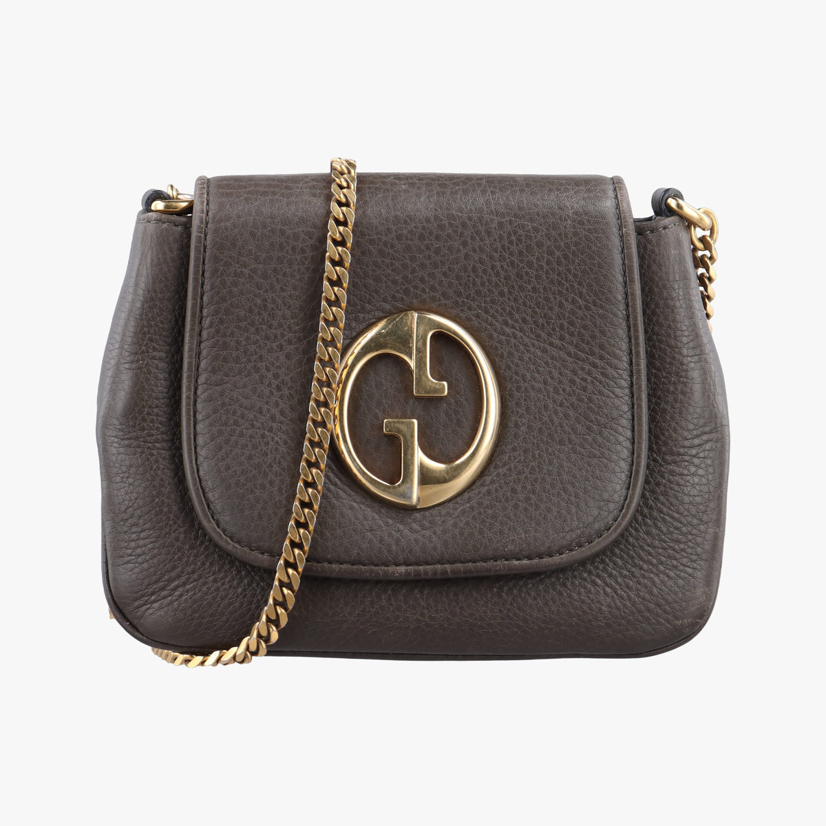 Vintage Gucci 1973 Double G Brown Leather 251821 shoulderbag | stylenewstar