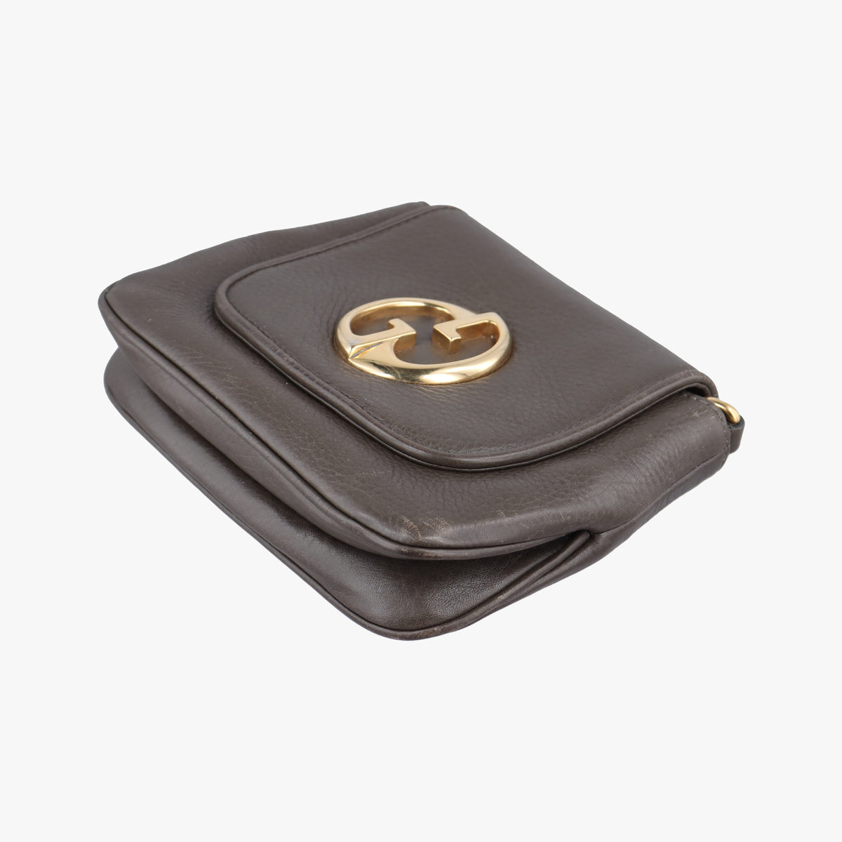 Vintage Gucci 1973 Double G Brown Leather 251821 shoulderbag | stylenewstar