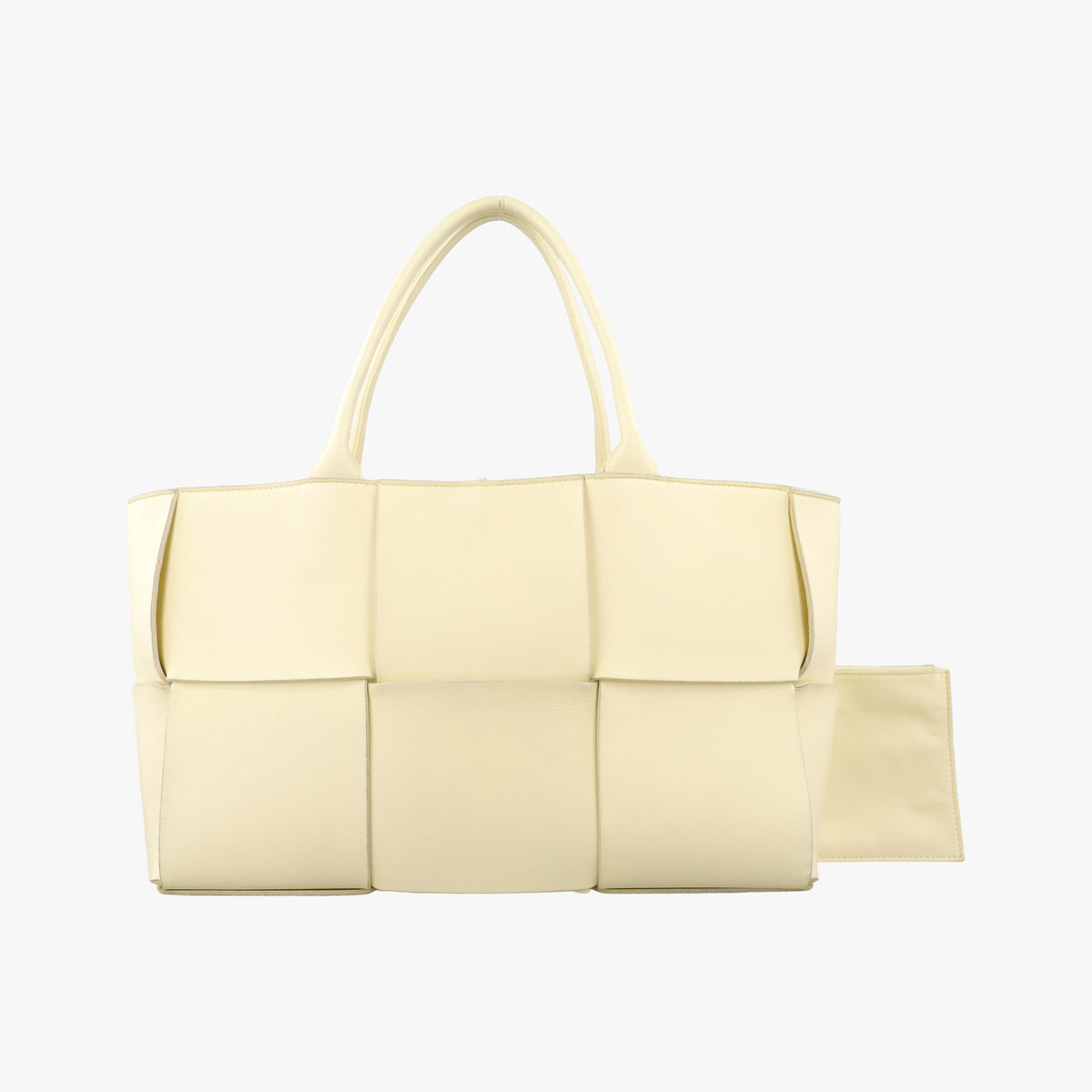 Pre-owned Bottega Veneta THE ARCO Tote small Yellow lambskin  handbag | stylenewstar