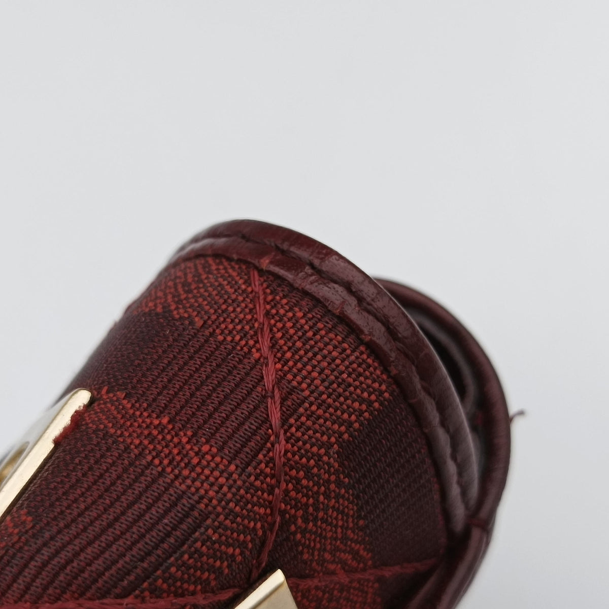 Secondhand Fendi Baguette Chain Flap Red Canvas × Leather 8BT139 shoulderbag | stylenewstar