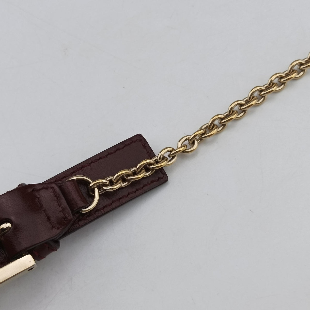 Secondhand Fendi Baguette Chain Flap Red Canvas × Leather 8BT139 shoulderbag | stylenewstar