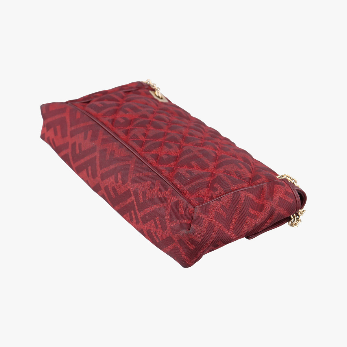 Secondhand Fendi Baguette Chain Flap Red Canvas × Leather 8BT139 shoulderbag | stylenewstar