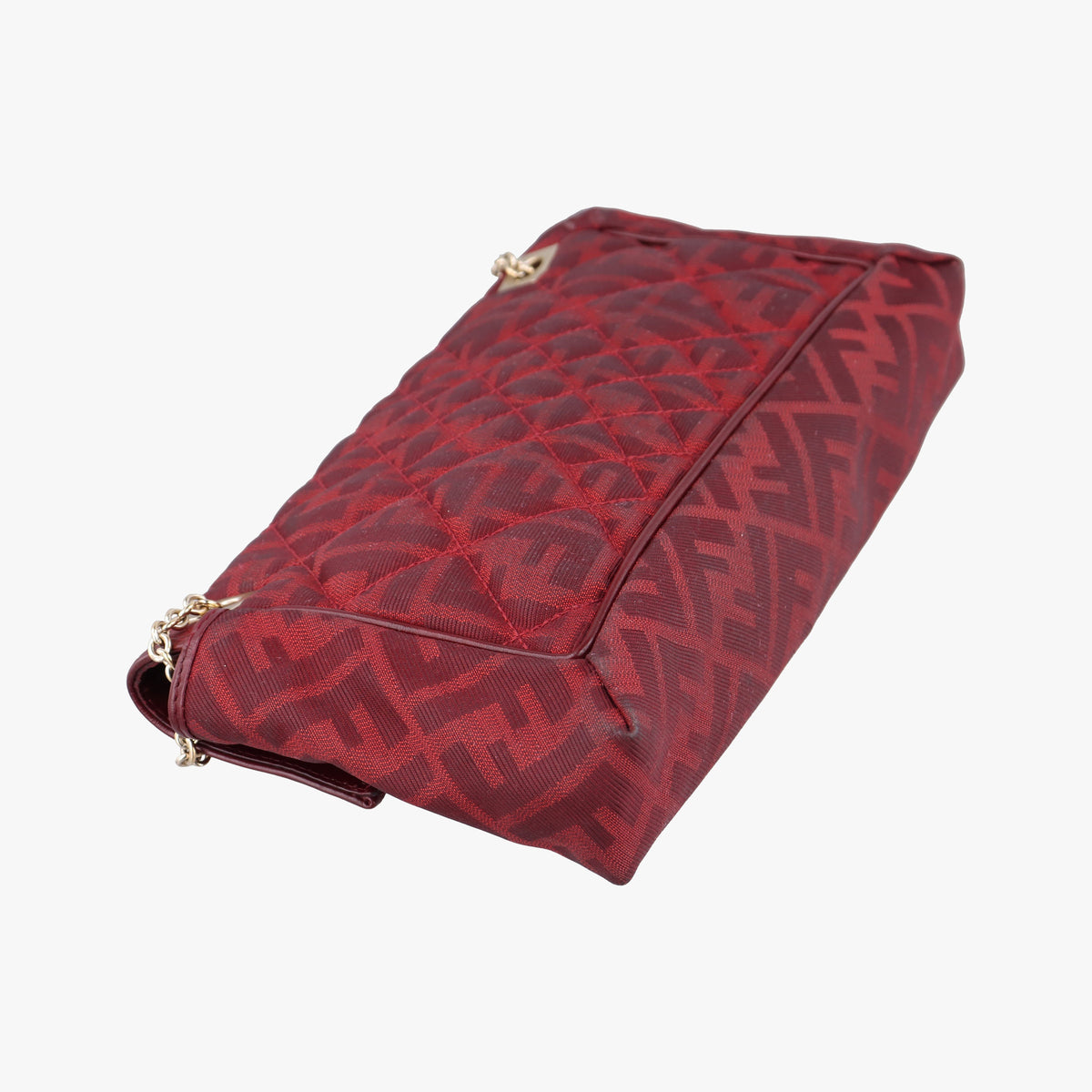 Secondhand Fendi Baguette Chain Flap Red Canvas × Leather 8BT139 shoulderbag | stylenewstar