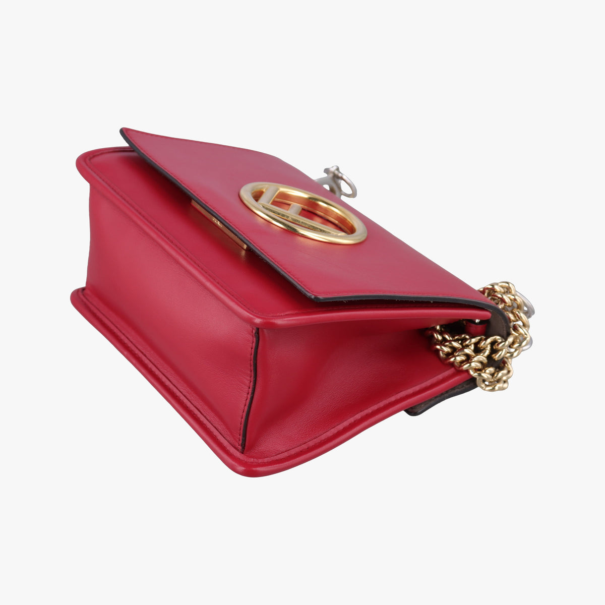 Pre-owned Fendi KAN I F Red Leather 8BT286 shoulderbag | stylenewstar