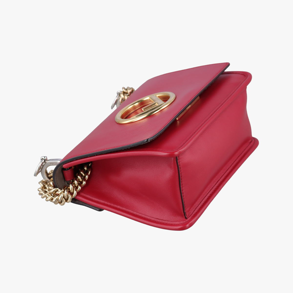 Pre-owned Fendi KAN I F Red Leather 8BT286 shoulderbag | stylenewstar