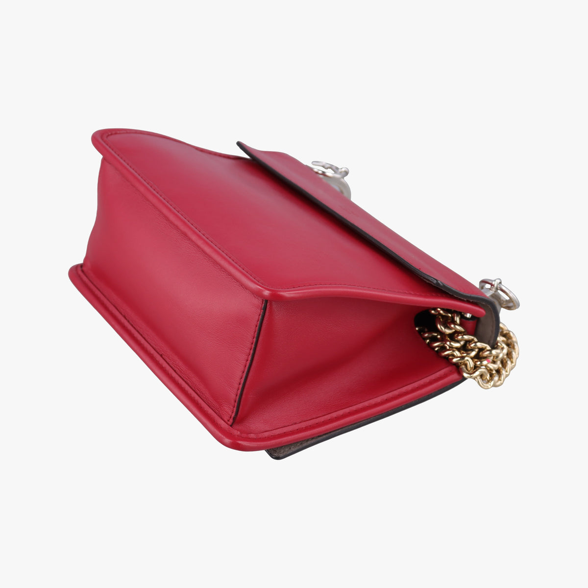 Pre-owned Fendi KAN I F Red Leather 8BT286 shoulderbag | stylenewstar
