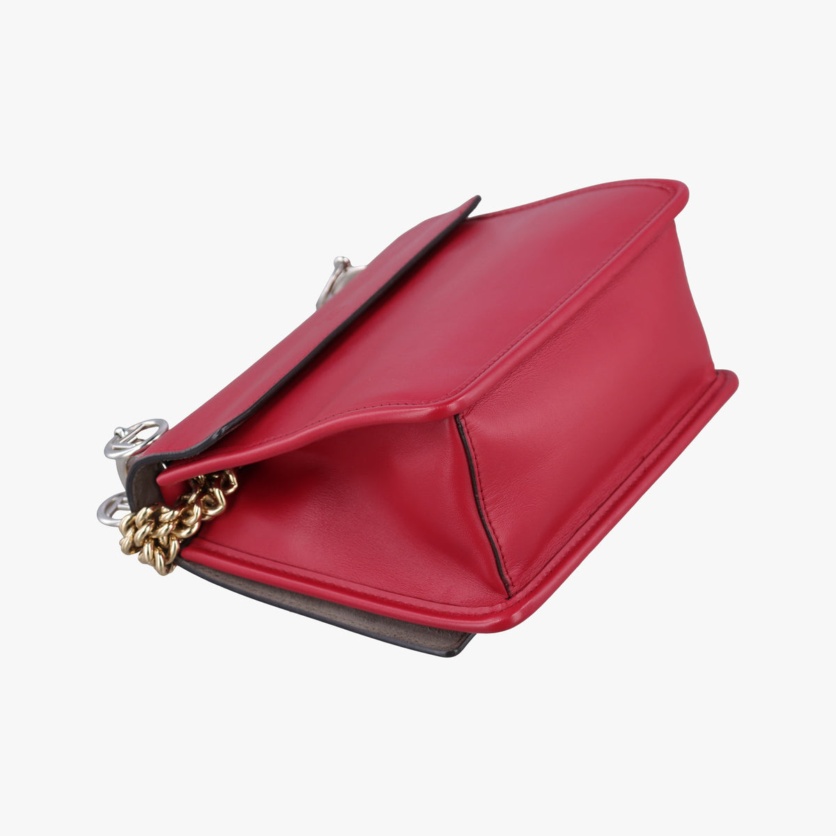 Pre-owned Fendi KAN I F Red Leather 8BT286 shoulderbag | stylenewstar