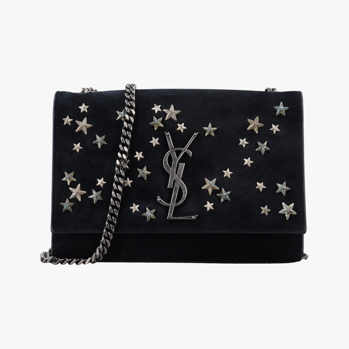Pre-owned Yves Saint Laurent Kate Star Black Suede 471286 shoulderbag | stylenewstar