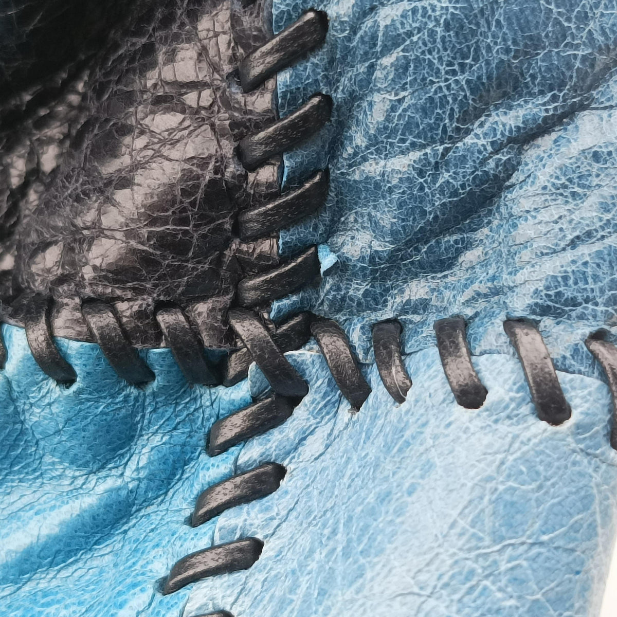 Vintage Balenciaga Sunday Tote Blue Leather  handbag | stylenewstar